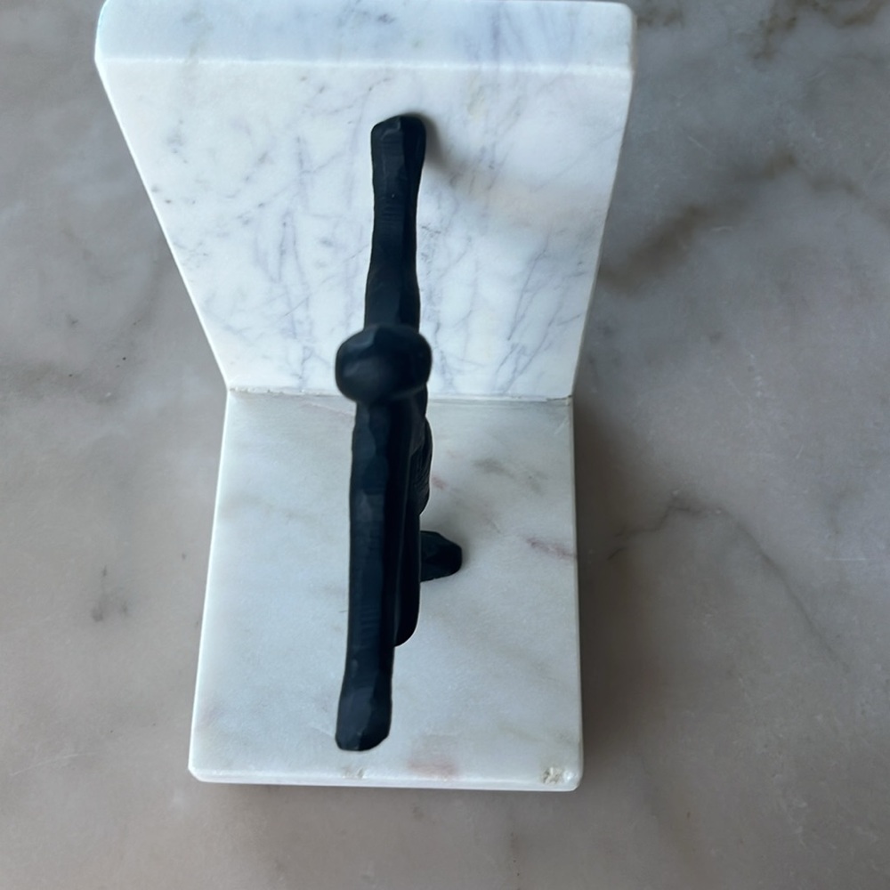 Modern Black White Sculpture Bookend Cast metal human figure sculpture one piece - Picture 4 of 10